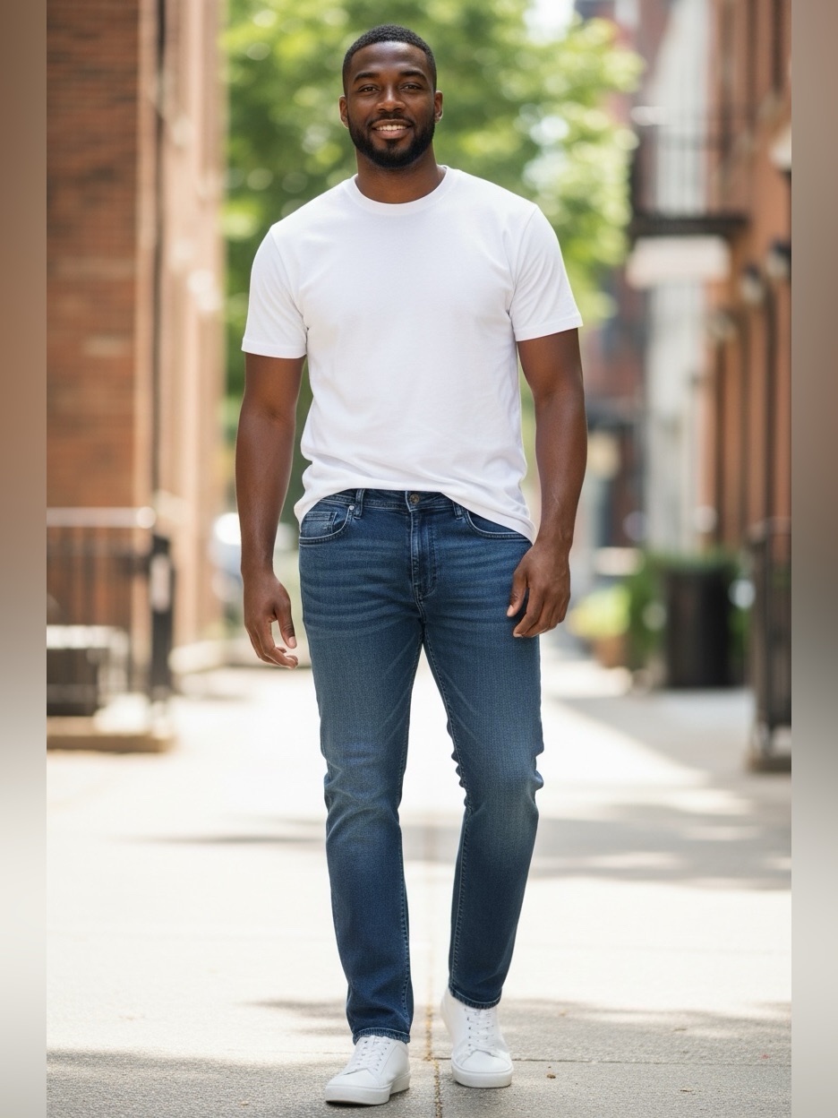 The Perfect Jeans Nyc Slim Straight Jeans In Dark Blue
